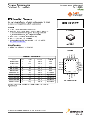 MMA1618NKW Datasheet PDF Freescale Semiconductor