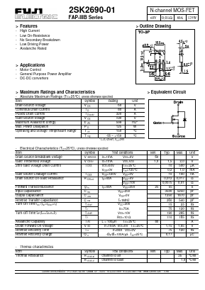 2SK2690-01 Datasheet PDF Fuji Electric
