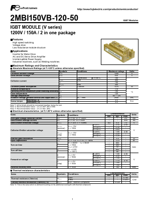 2MBI150VB-120-50 Datasheet PDF Fuji Electric