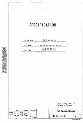 1MBI600PX-120-03 Datasheet PDF Fuji Electric