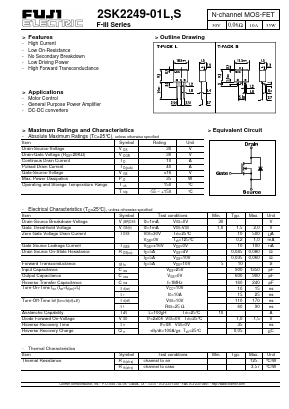 2SK2249-01S Datasheet PDF Fuji Electric