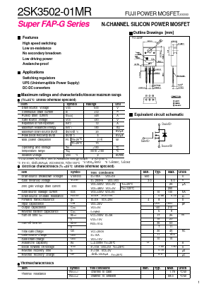 2SK3502 Datasheet PDF Fuji Electric