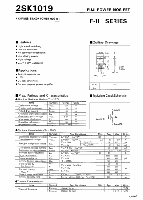 2SK1019 Datasheet PDF Fuji Electric