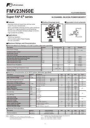 FMV23N50E Datasheet PDF Fuji Electric