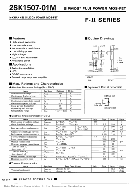 2SK1507-01M Datasheet PDF Fuji Electric