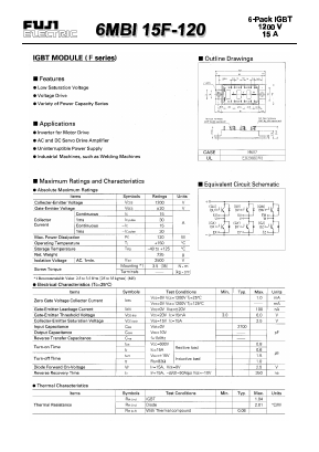 6MBI15F-120 Datasheet PDF Fuji Electric