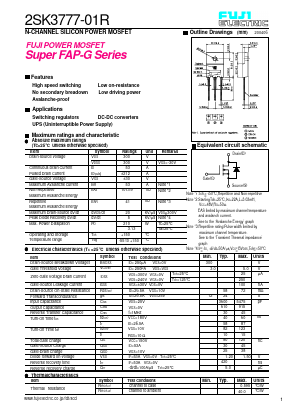 2SK3777-01R Datasheet PDF Fuji Electric