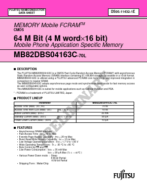 MB82DBS04163C-70L Datasheet PDF Fujitsu