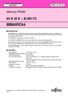 MB85RC64PNF-G-JNERE1 Datasheet PDF Fujitsu