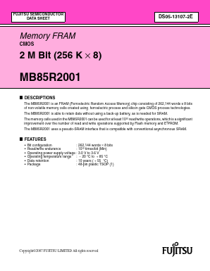 MB85R2001 Datasheet PDF Fujitsu