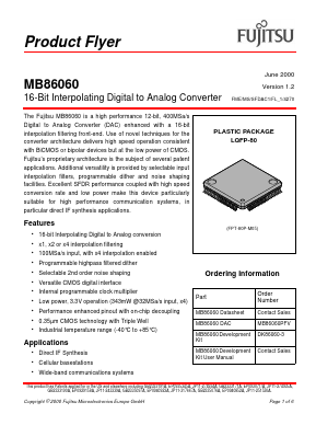 MB86060PFV Datasheet PDF Fujitsu