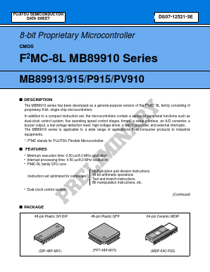 MB89P915PF-101 Datasheet PDF Fujitsu