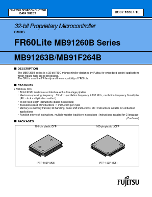 MB91263BPF-G-BNDE1 Datasheet PDF Fujitsu