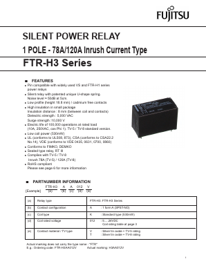 FTR-H3 Datasheet PDF Fujitsu