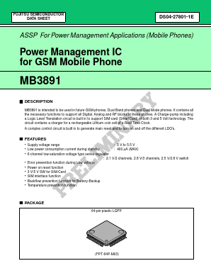 MB3891PFV Datasheet PDF Fujitsu
