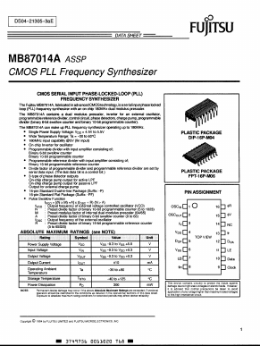 MB87014 Datasheet PDF Fujitsu
