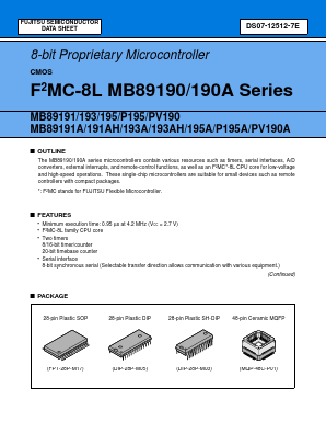 MB89193AP Datasheet PDF Fujitsu