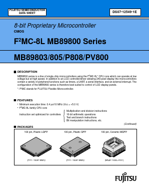 MB89P808PFV Datasheet PDF Fujitsu
