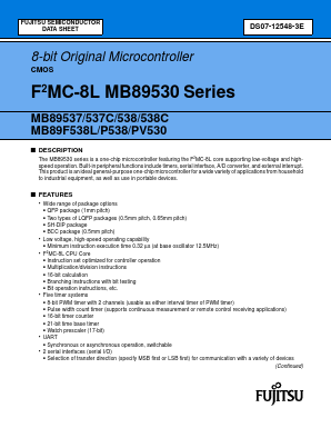 MB89530 Datasheet PDF Fujitsu