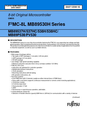 MB89537HCPFV Datasheet PDF Fujitsu