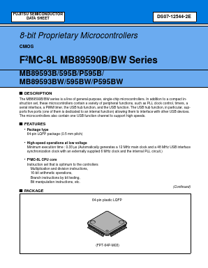 MB89595BWPFV Datasheet PDF Fujitsu