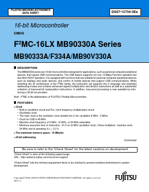 MB90330A Datasheet PDF Fujitsu