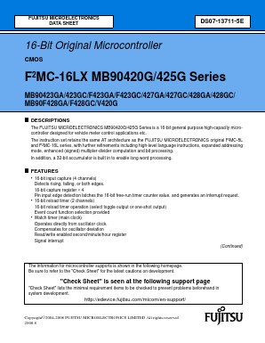 MB90F428GAPF Datasheet PDF Fujitsu