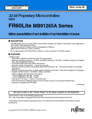 MB91266APMC-G-XXXE1 Datasheet PDF Fujitsu