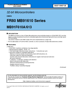 MB91610 Datasheet PDF Fujitsu
