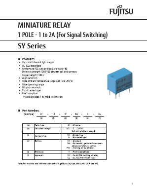 SY-1.5-0H-K-UL Datasheet PDF Fujitsu