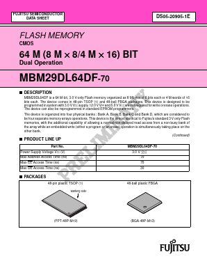 MBM29DL64DF70PBT Datasheet PDF Fujitsu