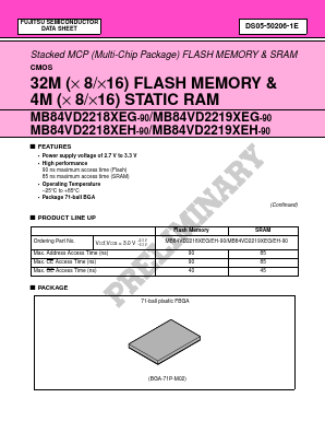 MB84VD2218XEH Datasheet PDF Fujitsu