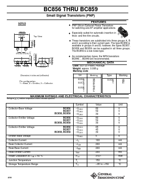 BC856A Datasheet PDF General Semiconductor