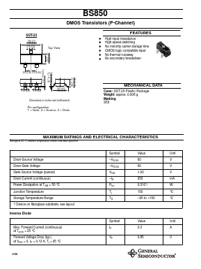 BS850 Datasheet PDF General Semiconductor
