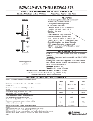 BZW04-376 Datasheet PDF General Semiconductor