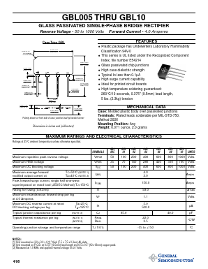 GBL005 Datasheet PDF General Semiconductor