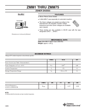ZMM39 Datasheet PDF General Semiconductor