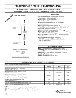 TMPG06-11A Datasheet PDF General Semiconductor