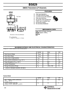BS829 Datasheet PDF General Semiconductor