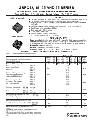 GBPC2508W Datasheet PDF General Semiconductor