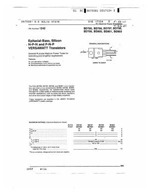 BD795 Datasheet PDF GE Solid State
