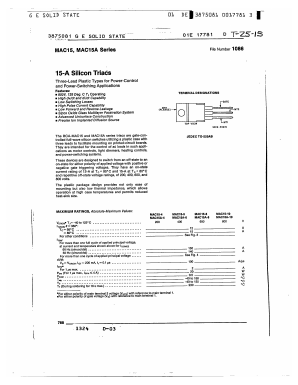 MAC15A-8 Datasheet PDF GE Solid State