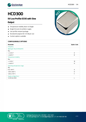 HCD300 Datasheet PDF Golledge Electronics Ltd