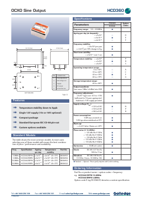 HCD360 Datasheet PDF Golledge Electronics Ltd