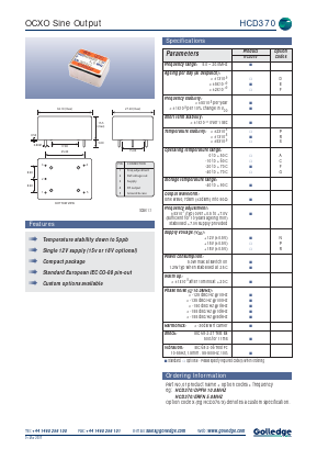 HCD370 Datasheet PDF Golledge Electronics Ltd