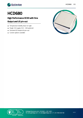 HCD680 Datasheet PDF Golledge Electronics Ltd