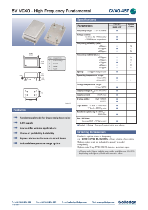 GVXO-45 Datasheet PDF Golledge Electronics Ltd