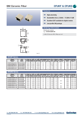 CFUKFG Datasheet PDF Golledge Electronics Ltd