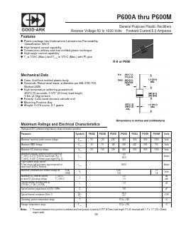 P600A Datasheet PDF GOOD-ARK