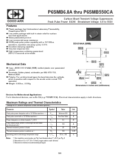 P6SMB11A Datasheet PDF GOOD-ARK